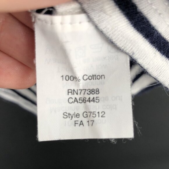 J.Crew Womens Striped Tissue Turtleneck Top XS Navy White Cotton Nautical Preppy - Picture 4 of 7